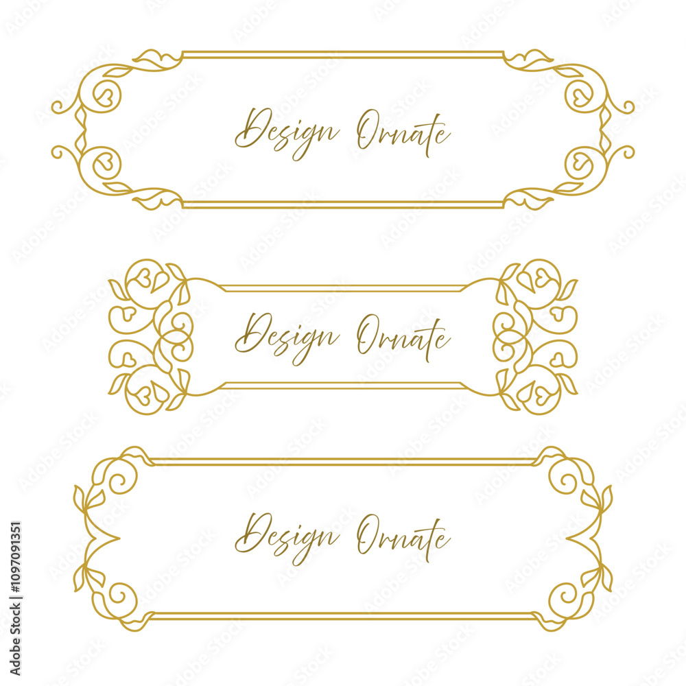 Vector set decorative frame. Elegant element for design template Vector set decorative frame. Elegant element for design template