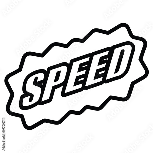 sticker design of SPEED white background