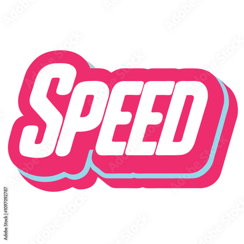 sticker design of SPEED white background