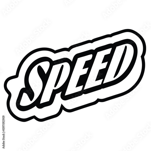 sticker design of SPEED white background