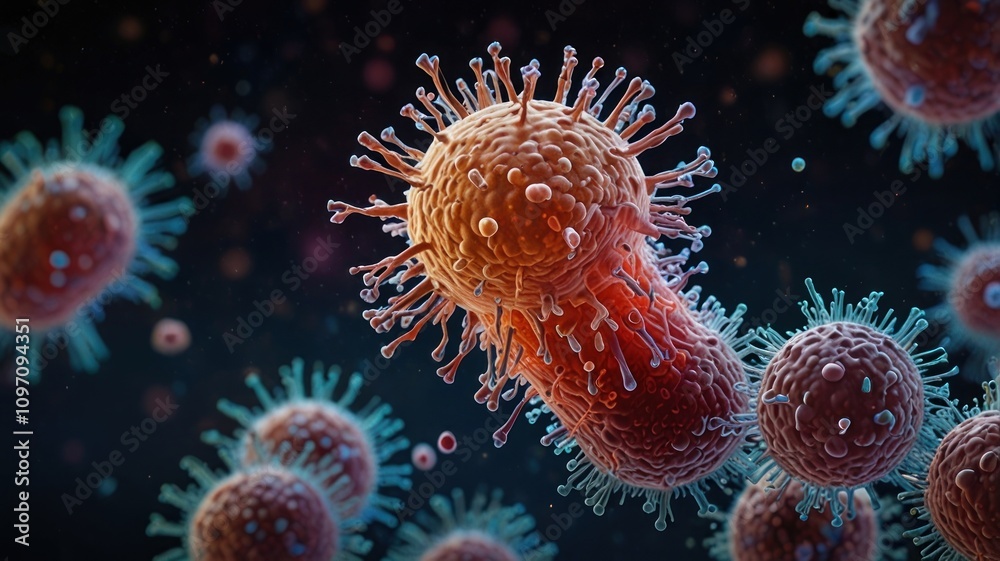 Fototapeta premium Microscopic Viral Infection