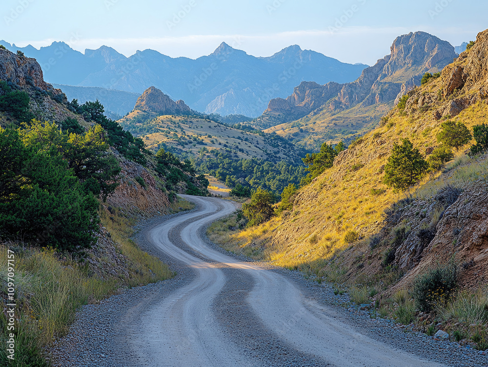 Fototapeta premium Winding Mountain Road through Majestic Landscape