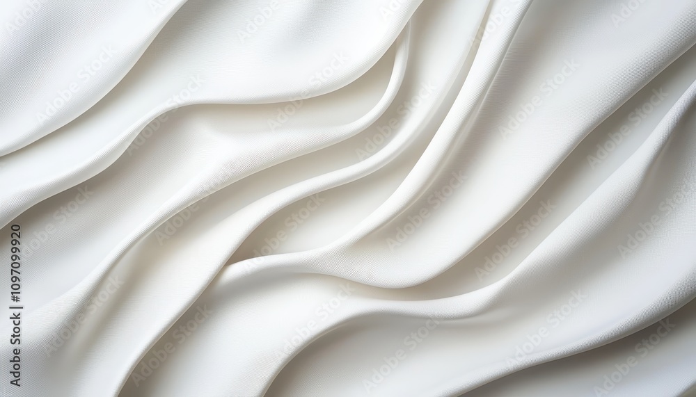 Obraz premium Elegant white fabric drapery textile studio high-quality imagery soft lighting close-up timeless beauty