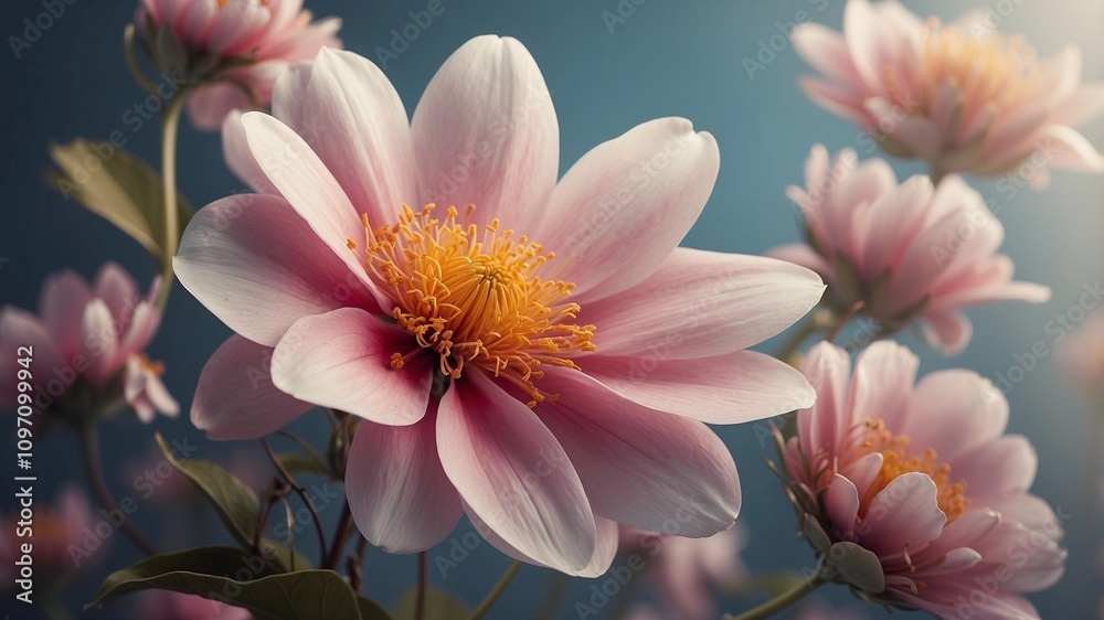 Fototapeta premium 4K Cinematic Flower Wallpaper, Computer Flower Background, Desktop Flower Wallpaper