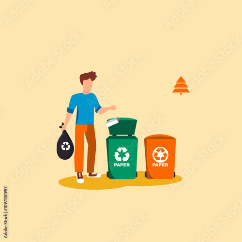 Cleanliness and garbage collection icon vector