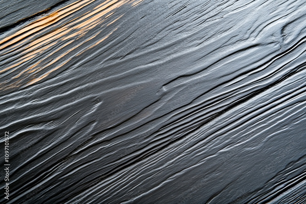 Obraz premium Close-up of textured black wooden surface with visible grain and natural patterns.