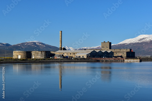 Abandoned herring factory in Hjalteyri, Iceland photo