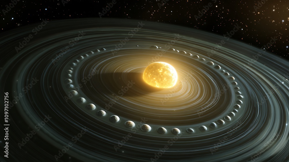 Obraz premium Planetary systems orbiting a luminous star