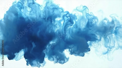 Watercolor Stain Blue Clouds Artistic Sky Splash in a Textured Painting Animation