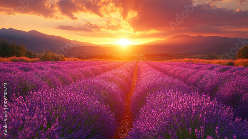 Lavender Field Sunset