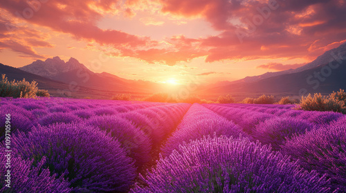 Lavender Field Sunset
