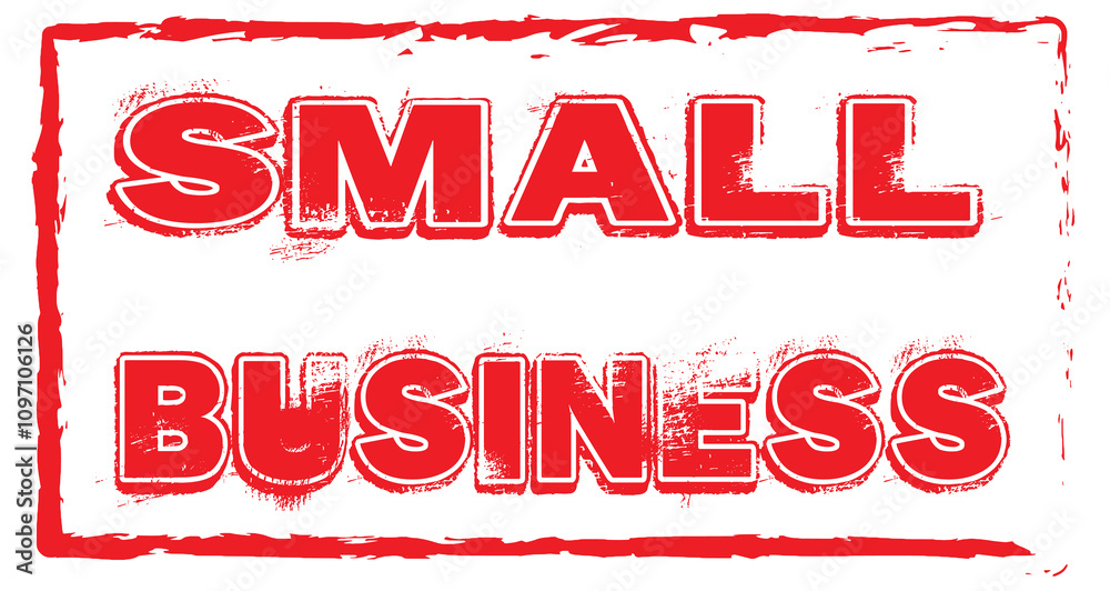 Small business in red frame on white background Small business in red frame on white background