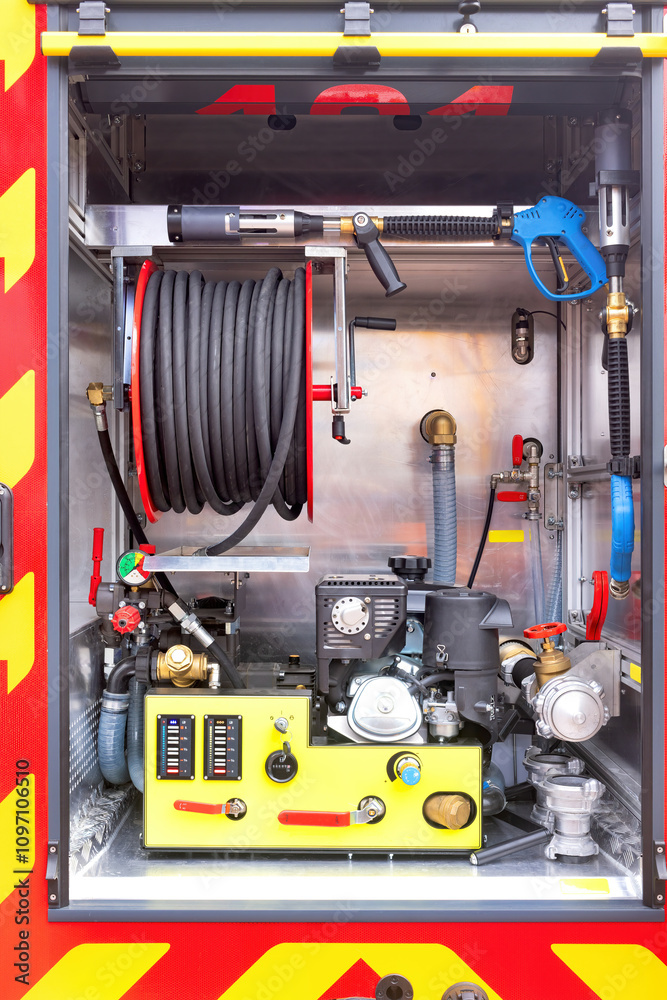 Essential firefighting equipment showcases power and precision in emergency response