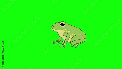 The frog is hunting  on transparent  background video resolution 4K resolution. photo