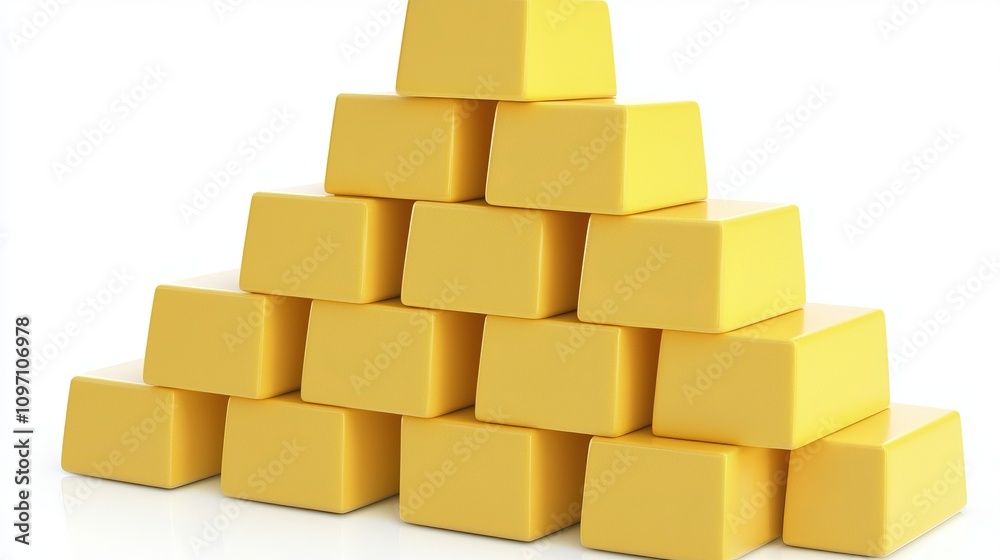 A pyramid of shiny yellow gold bars, symbolizing wealth and prosperity. A pyramid of shiny yellow gold bars, symbolizing wealth and prosperity.