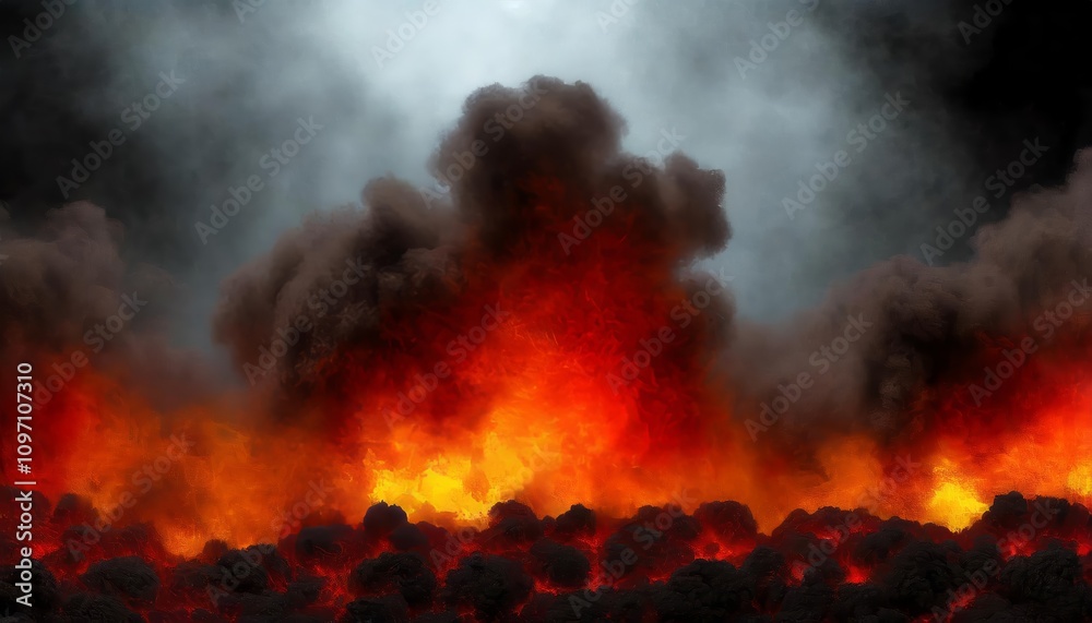 Dynamic explosion border with dark swirling smoke and glowing red lava textures, showcasing dramatic fiery energy and atmospheric intensity for creative projects, backgrounds, or designs. Dynamic explosion border with dark swirling smoke and glowing red lava textures, showcasing dramatic fiery energy and atmospheric intensity for creative projects, backgrounds, or designs.