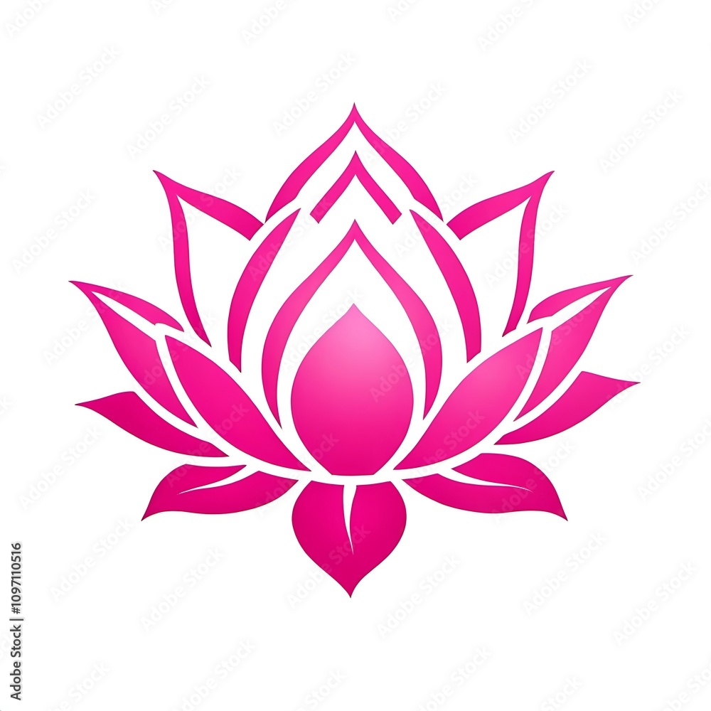Pink lotus flower logo isolated on white background Pink lotus flower logo isolated on white background