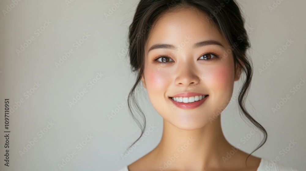 Close-up Portrait of a Smiling Asian Woman. Beautiful and Happy Female Model. Beauty Photography Close-up Portrait of a Smiling Asian Woman. Beautiful and Happy Female Model. Beauty Photography