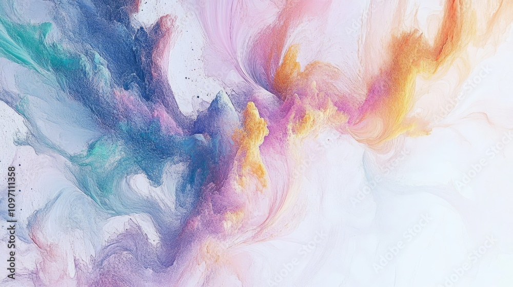 Obraz premium Swirls of vibrant colors blend seamlessly in a captivating abstract design, perfect for branding, social media, web design, or artistic presentations, adding elegance and sophistication