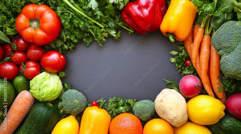 Fresh Fruits and Vegetables: A Colorful and Healthy Food Selection Fresh Fruits and Vegetables: A Colorful and Healthy Food Selection