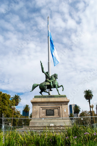 statue of a knight in buenos aires photo