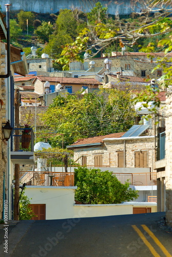 Picturesque Traditional Stone Houses in Lefkara Village, Cyprus photo