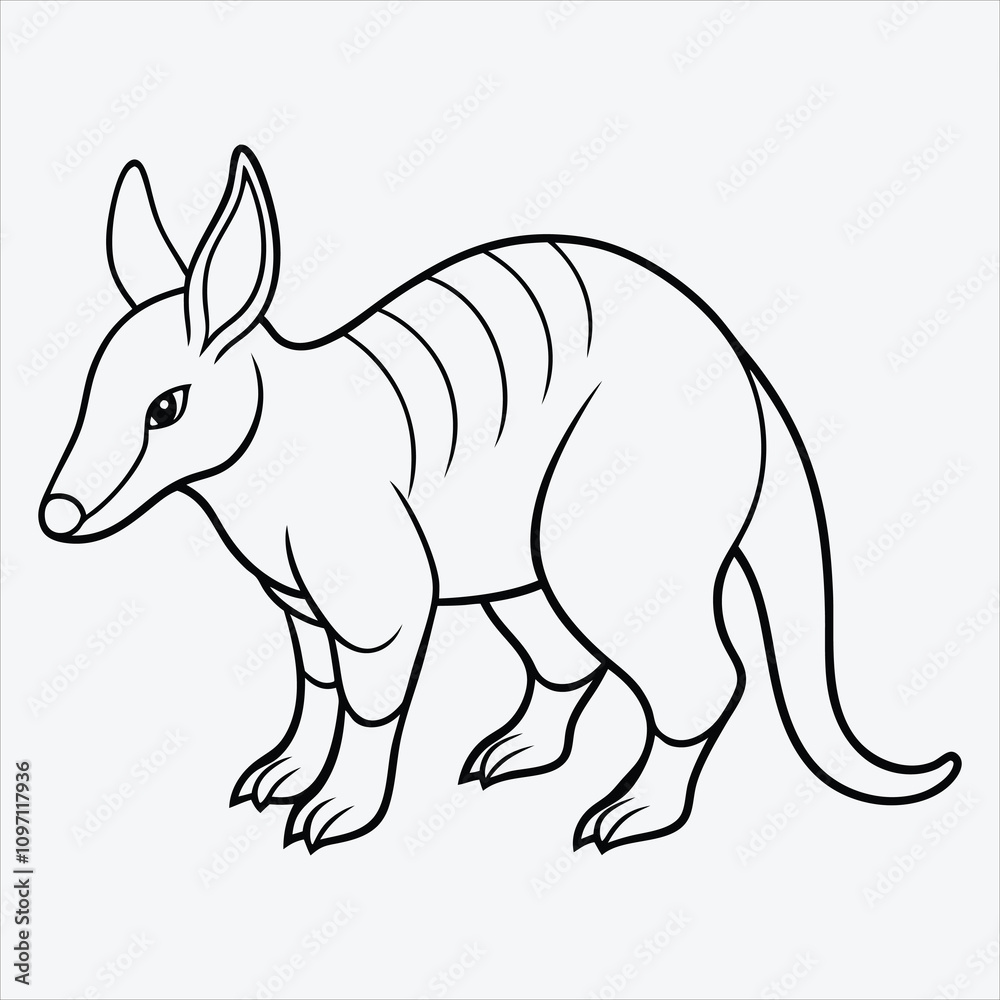 Aardvark line art White background illustration Generative Ai Aardvark line art White background illustration Generative Ai