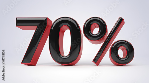 3d rendering of a red percent symbol on white background photo