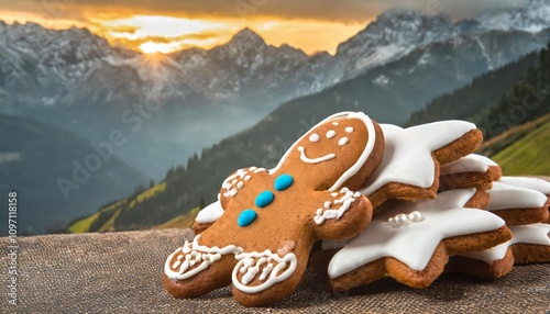 Adorable gingerbread man cookie isolated on white background, featuring intricate icing details and a festive design perfect for holiday-themed projects, baking promotions, or Christmas