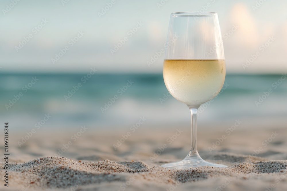Relaxing with a glass of red wine on the beach during sunset Relaxing with a glass of red wine on the beach during sunset