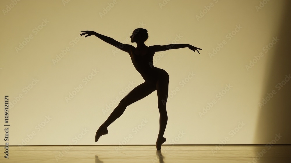 Graceful Ballet Silhouette: A Dancer's Elegant Pose