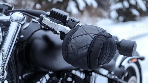 Warm your hands on these motorcycle handlebar muffs in winter, leaving your hands free for operating the controls. 