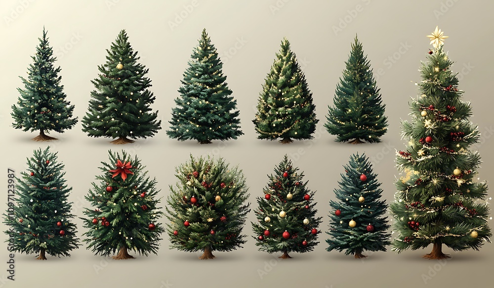 Obraz premium group of Christmas trees