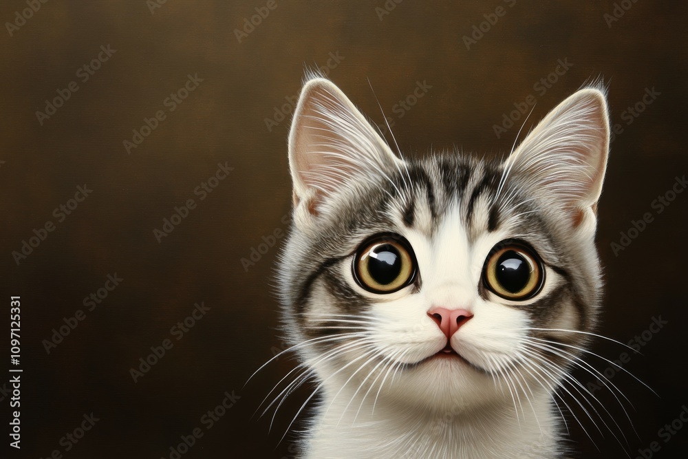 Cute kitten gazes curiously from behind a soft blurred background in an artistic setting Cute kitten gazes curiously from behind a soft blurred background in an artistic setting