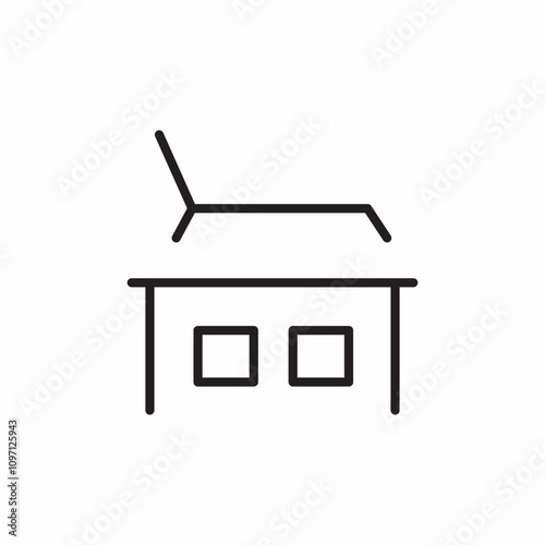 roof chaise lounge icon sign vector
