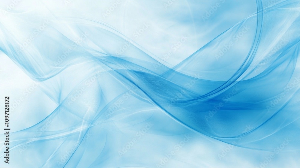 Fototapeta premium Abstract Blue Waves Background: Serene Flowing Texture Design