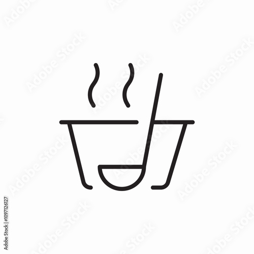 soup pot icon sign vector