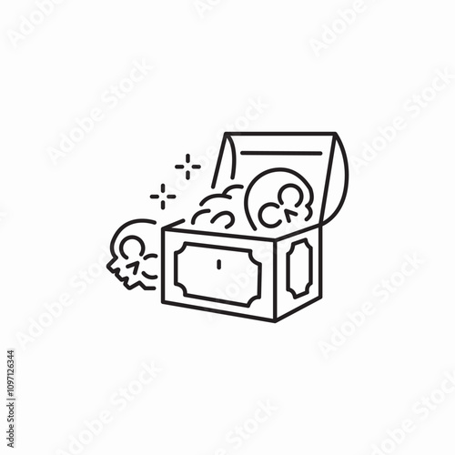 treasure box icon sign vector
