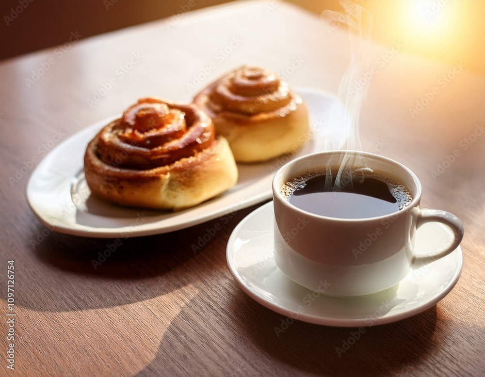 Black Coffee and Cinnamon Rolls Black Coffee and Cinnamon Rolls