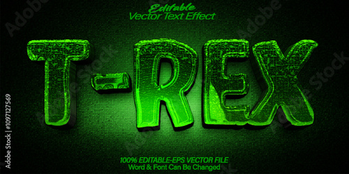 T-Rex Vector Text Effect Editable Alphabet  Jurassic Reptile Dino