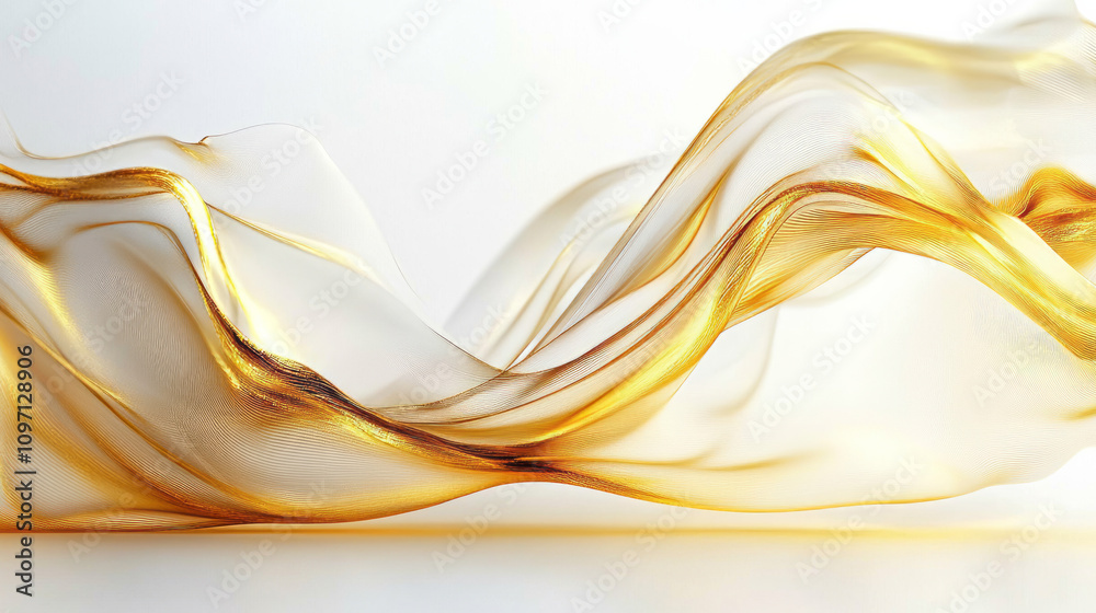 Dynamic golden wave on white background Dynamic golden wave on white background