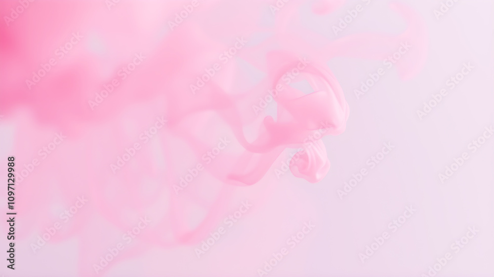 Soft pink smoke gently diffusing outward, creating a dreamy atmosphere Soft pink smoke gently diffusing outward, creating a dreamy atmosphere