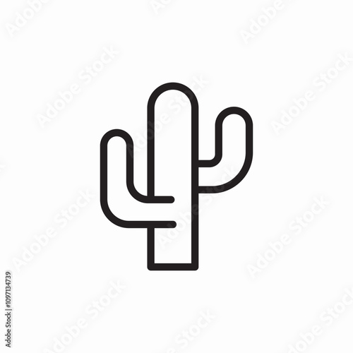 cactus plant icon sign vector