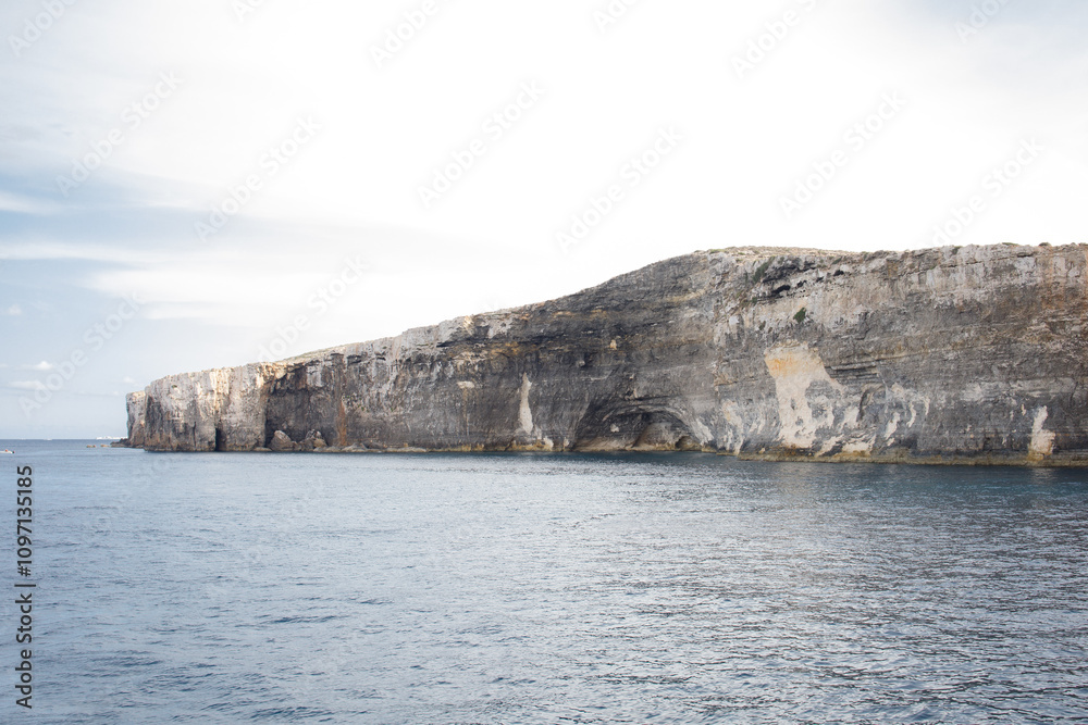 Elephant rock and Santa Maria caves cliffs on Malta