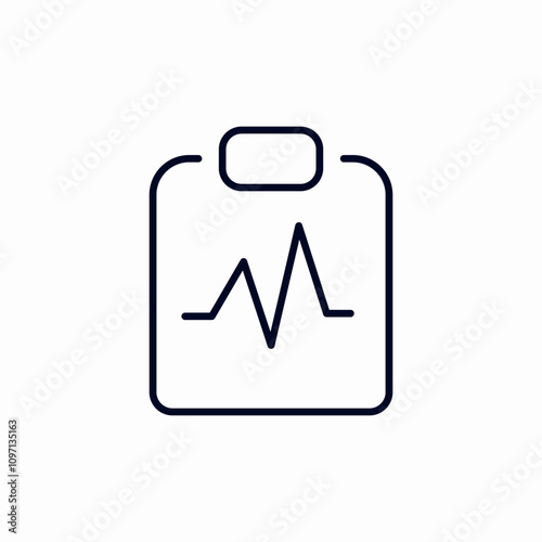 clipboard heart pulse icon sign vector