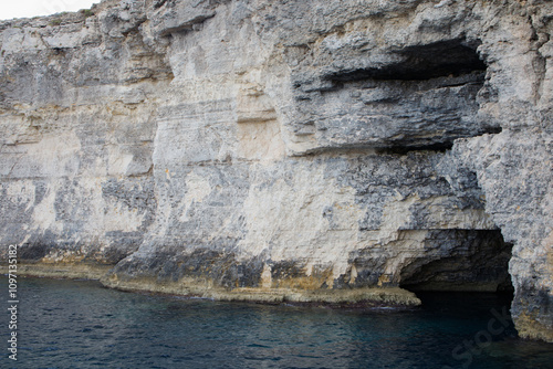 Santa Maria Caves on Malta view from water