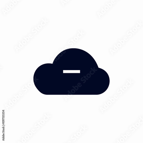 cloud minus remove icon sign vector