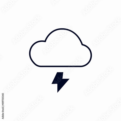 cloud lightning icon sign vector