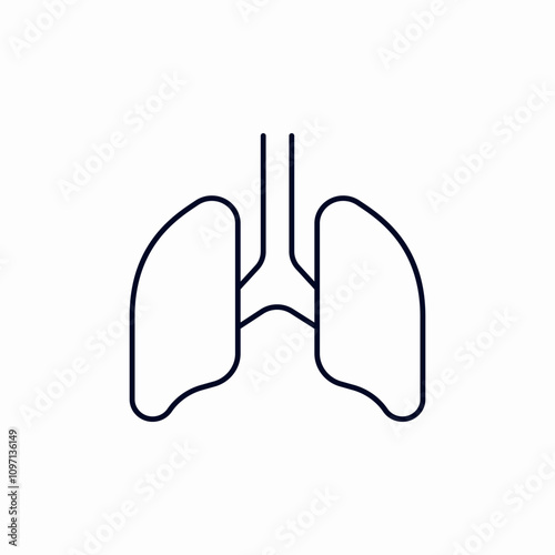 lungs organ icon sign vector