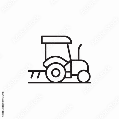 tractor farm icon sign vector